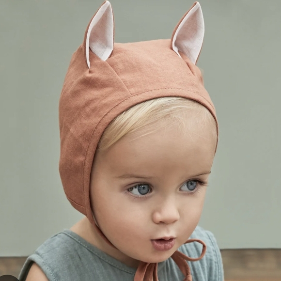 Adorable Brown Kids Hat with Ears - Picture 1 of 3